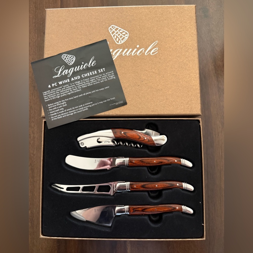 Laguiole 4 pc. Wine and cheese set